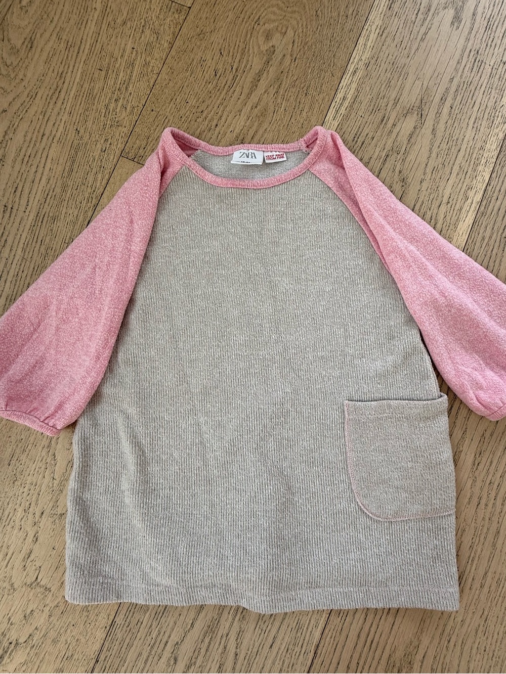 Zara Kids Pink Sleeve Raglan Knit Sweater Dress